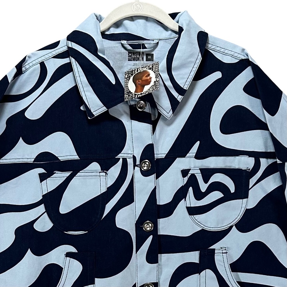 Monica Ahanonu Target Black History Month Jacket Womens XXL Blue Cotton Artistic